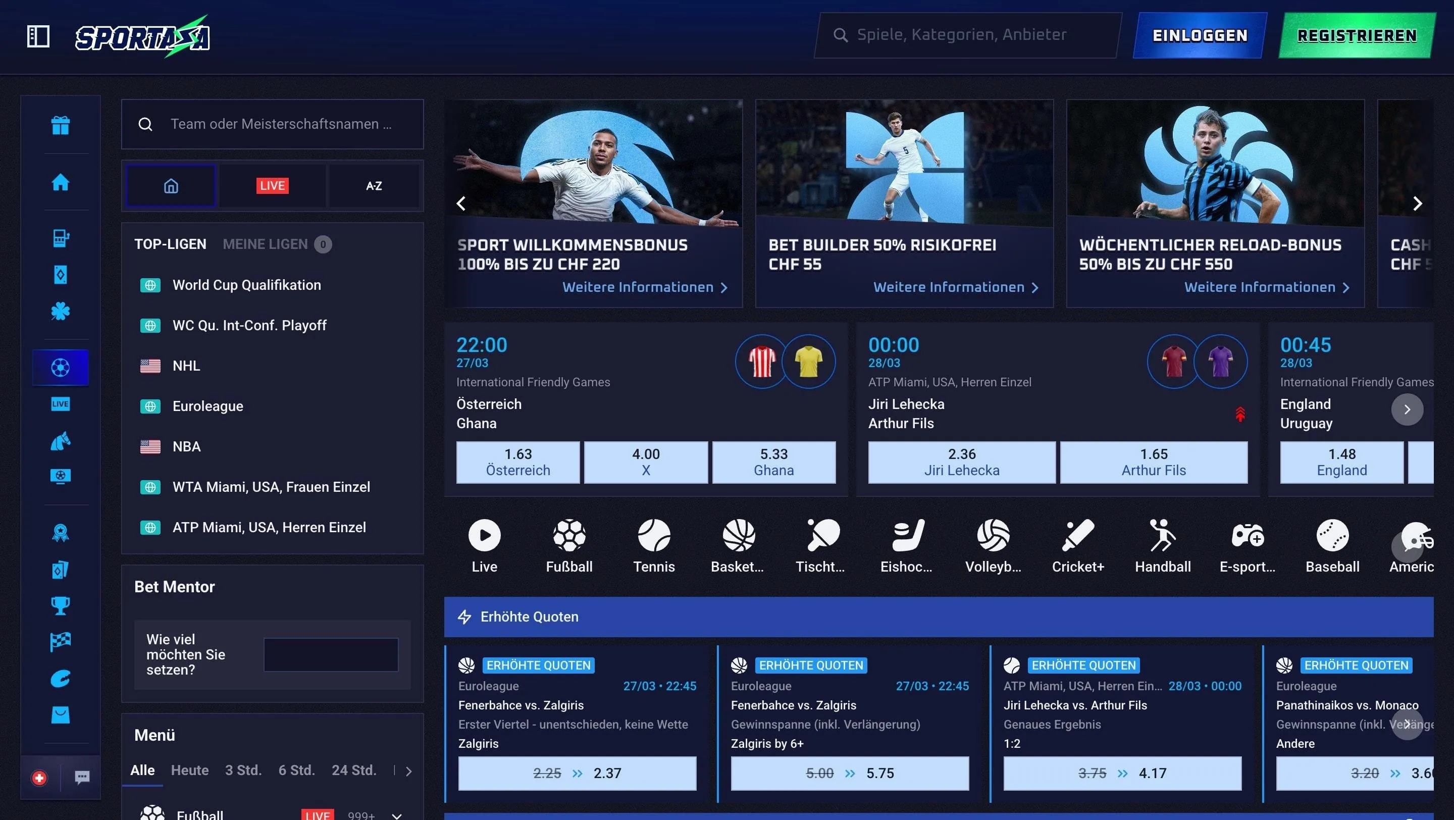 Sportaza Casino mit Sportwetten Sportaza Casino Startseite